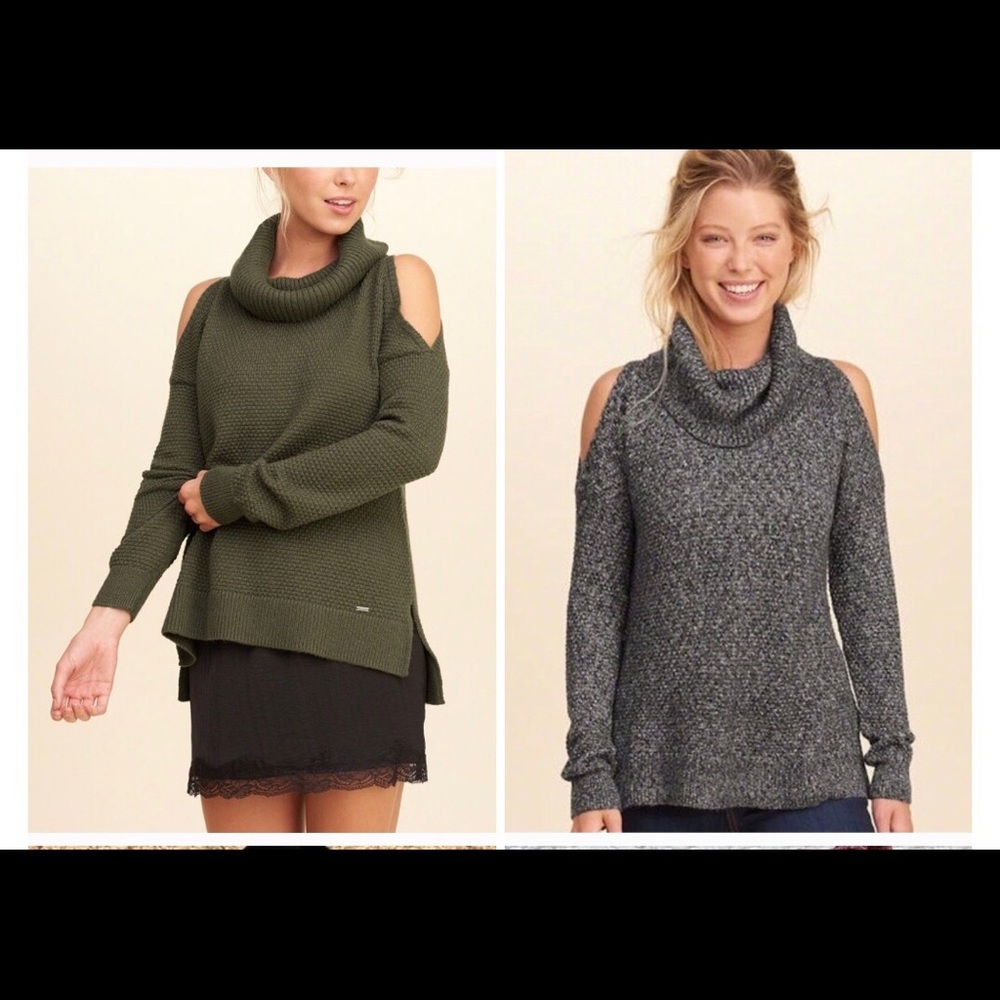 Cowl neck cold shoulder Hollister sweater bundle